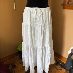 Karen Scott White Tiered Maxi Skirt